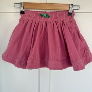 Mini Boden Pink Corduroy Skirt with Floral Inner skirt